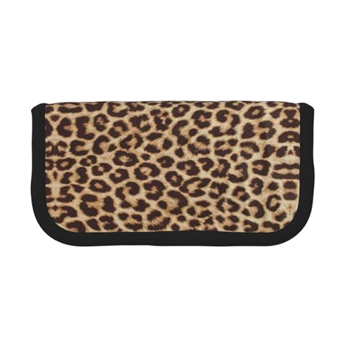 gopoo Lustiges Federmäppchen aus Segeltuch mit Leopardenmuster, organisierte Aufbewahrung für Reisen und den täglichen Gebrauch, Federmäppchen, Make-up-Tasche von gopoo