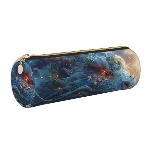 gopoo Magic Dragon Leder-Federmäppchen, schlanke ästhetische Ledertasche, Schreibwaren-Organizer-Tasche mit tragbarem Metallring, gold, Einheitsgröße, Kartenhalter gopoo Magic Dragon Leder-Federmäppchen, schlanke ästhetische Ledertasche, Schreibwaren-Organizer-Tasche mit tragbarem Metallring, gold, Einheitsgröße, Kartenhalter von gopoo