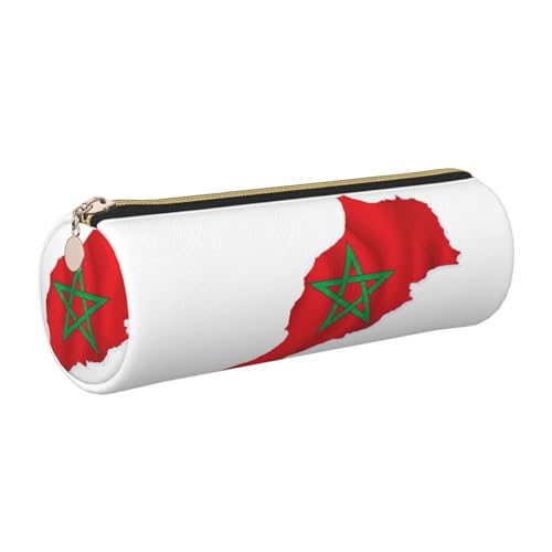 gopoo Marokko-Flagge, Leder-Federmäppchen, schlanke ästhetische Ledertasche, Schreibwaren-Organizer-Tasche mit tragbarem Metallring, gold, Einheitsgröße, Kartenhalter gopoo Marokko-Flagge, Leder-Federmäppchen, schlanke ästhetische Ledertasche, Schreibwaren-Organizer-Tasche mit tragbarem Metallring, gold, Einheitsgröße, Kartenhalter von gopoo