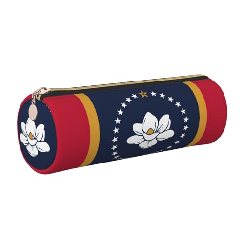 gopoo Mississippi Federmäppchen aus Leder, mit Staatsflagge, schmal, ästhetisches Leder, Schreibwaren-Organizer-Tasche mit tragbarem Metallring, gold, Einheitsgröße, Kartenhalter gopoo Mississippi Federmäppchen aus Leder, mit Staatsflagge, schmal, ästhetisches Leder, Schreibwaren-Organizer-Tasche mit tragbarem Metallring, gold, Einheitsgröße, Kartenhalter von gopoo
