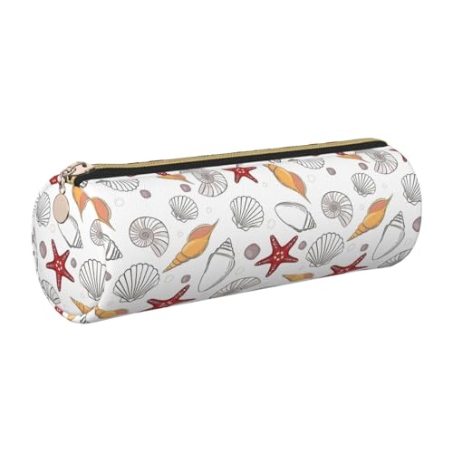 gopoo Muschel-Federmäppchen, Seestern-Leder, schlanke ästhetische Ledertasche, Schreibwaren-Organizer-Tasche mit tragbarem Metallring, gold, Einheitsgröße, Kartenhalter gopoo Muschel-Federmäppchen, Seestern-Leder, schlanke ästhetische Ledertasche, Schreibwaren-Organizer-Tasche mit tragbarem Metallring, gold, Einheitsgröße, Kartenhalter von gopoo