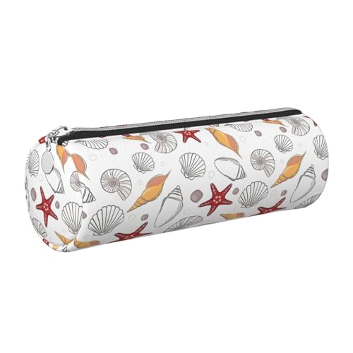 gopoo Muschel-Federmäppchen, Seestern-Leder, schlanke ästhetische Ledertasche, Schreibwaren-Organizer-Tasche mit tragbarem Metallring, silber, Einheitsgröße, Kartenhalter gopoo Muschel-Federmäppchen, Seestern-Leder, schlanke ästhetische Ledertasche, Schreibwaren-Organizer-Tasche mit tragbarem Metallring, silber, Einheitsgröße, Kartenhalter von gopoo