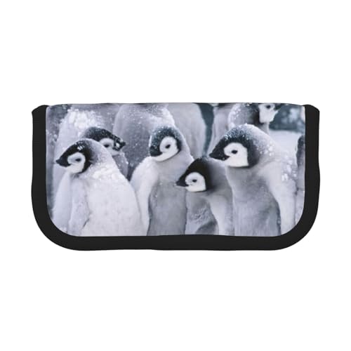 gopoo Niedlicher Pinguin1 Federmäppchen aus Segeltuch – organisierte Aufbewahrung für Reisen und den täglichen Gebrauch, Federmäppchen, Make-up-Tasche von gopoo