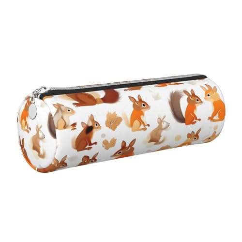 gopoo Niedliches Eichhörnchen-Leder-Federmäppchen, schlanke ästhetische Ledertasche, Schreibwaren-Organizer-Tasche mit tragbarem Metallring, silber, Einheitsgröße, Kartenhalter gopoo Niedliches Eichhörnchen-Leder-Federmäppchen, schlanke ästhetische Ledertasche, Schreibwaren-Organizer-Tasche mit tragbarem Metallring, silber, Einheitsgröße, Kartenhalter von gopoo