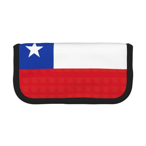 gopoo Niedliches Federmäppchen aus Segeltuch mit Flagge von Chile – organisierte Aufbewahrung für Reisen und den täglichen Gebrauch, Federmäppchen, Make-up-Tasche von gopoo