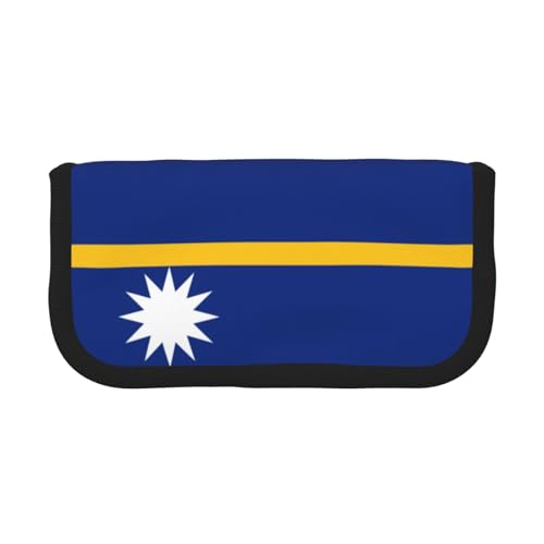 gopoo Niedliches Federmäppchen aus Segeltuch mit Flagge von Nauru – organisierte Aufbewahrung für Reisen und den täglichen Gebrauch, Federmäppchen, Make-up-Tasche von gopoo