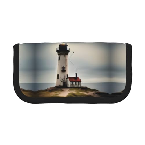 gopoo Niedliches Federmäppchen aus Segeltuch mit altem Leuchtturm, organisierte Aufbewahrung für Reisen und den täglichen Gebrauch, Federmäppchen, Make-up-Tasche von gopoo