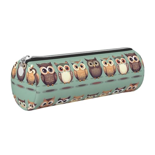 gopoo Niedliches Leder-Federmäppchen mit Cartoon-Eulen-Motiv, schlanke ästhetische Ledertasche, Schreibwaren-Organizer-Tasche mit tragbarem Metallring, silber, Einheitsgröße, Kartenhalter gopoo Niedliches Leder-Federmäppchen mit Cartoon-Eulen-Motiv, schlanke ästhetische Ledertasche, Schreibwaren-Organizer-Tasche mit tragbarem Metallring, silber, Einheitsgröße, Kartenhalter von gopoo