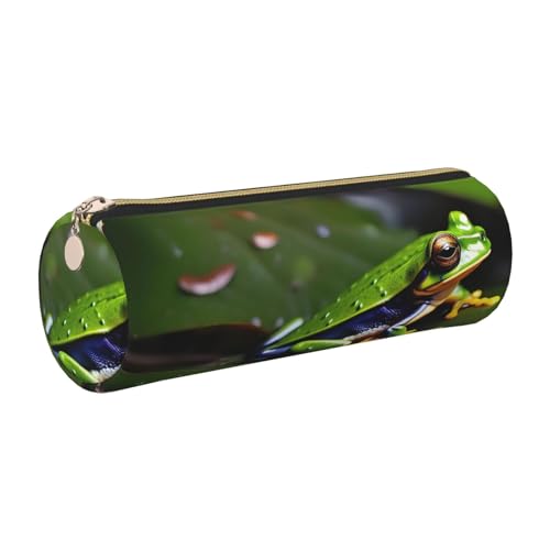 gopoo Peace Tree Frogs Leder-Federmäppchen, schlanke ästhetische Ledertasche, Schreibwaren-Organizer-Tasche mit tragbarem Metallring, gold, Einheitsgröße, Kartenhalter gopoo Peace Tree Frogs Leder-Federmäppchen, schlanke ästhetische Ledertasche, Schreibwaren-Organizer-Tasche mit tragbarem Metallring, gold, Einheitsgröße, Kartenhalter von gopoo