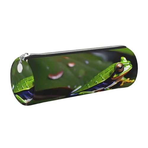 gopoo Peace Tree Frogs Leder-Federmäppchen, schlanke ästhetische Ledertasche, Schreibwaren-Organizer-Tasche mit tragbarem Metallring, silber, Einheitsgröße, Kartenhalter gopoo Peace Tree Frogs Leder-Federmäppchen, schlanke ästhetische Ledertasche, Schreibwaren-Organizer-Tasche mit tragbarem Metallring, silber, Einheitsgröße, Kartenhalter von gopoo