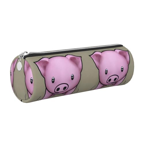 gopoo Powder Pig Leder-Federmäppchen, schlanke ästhetische Ledertasche, Schreibwaren-Organizer-Tasche mit tragbarem Metallring, silber, Einheitsgröße, Kartenhalter von gopoo