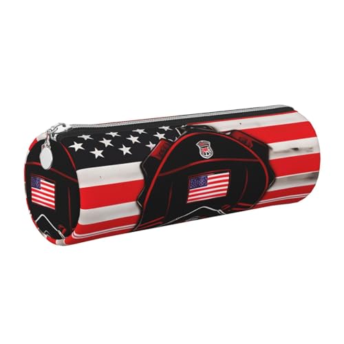 gopoo Red Line Feuerwehrmann-Flagge, Leder-Federmäppchen, schlanke ästhetische Ledertasche, Schreibwaren-Organizer-Tasche mit tragbarem Metallring, silber, Einheitsgröße, Kartenhalter gopoo Red Line Feuerwehrmann-Flagge, Leder-Federmäppchen, schlanke ästhetische Ledertasche, Schreibwaren-Organizer-Tasche mit tragbarem Metallring, silber, Einheitsgröße, Kartenhalter von gopoo