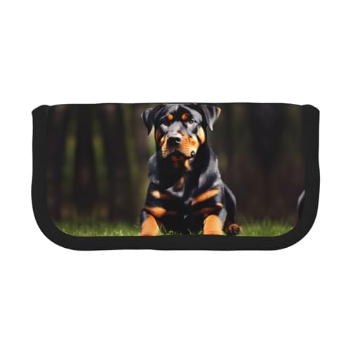 gopoo Rottweiler Federmäppchen aus Segeltuch – organisierte Aufbewahrung für Reisen und den täglichen Gebrauch, Federmäppchen, Make-up-Tasche von gopoo