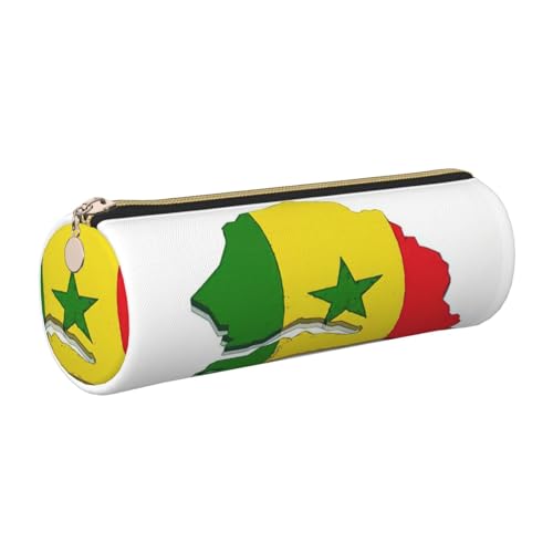 gopoo Senegal-Flagge, Leder-Federmäppchen, schlanke ästhetische Ledertasche, Schreibwaren-Organizer-Tasche mit tragbarem Metallring, gold, Einheitsgröße, Kartenhalter gopoo Senegal-Flagge, Leder-Federmäppchen, schlanke ästhetische Ledertasche, Schreibwaren-Organizer-Tasche mit tragbarem Metallring, gold, Einheitsgröße, Kartenhalter von gopoo