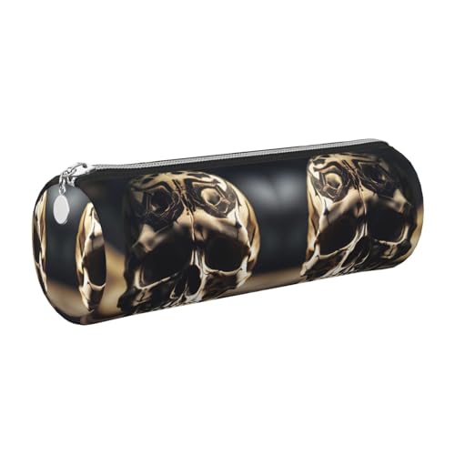 gopoo Skull Rock Roll Skelett Knochenleder-Federmäppchen, schlanke ästhetische Ledertasche, Schreibwaren-Organizer-Tasche mit tragbarem Metallring, silber, Einheitsgröße, Kartenhalter gopoo Skull Rock Roll Skelett Knochenleder-Federmäppchen, schlanke ästhetische Ledertasche, Schreibwaren-Organizer-Tasche mit tragbarem Metallring, silber, Einheitsgröße, Kartenhalter von gopoo