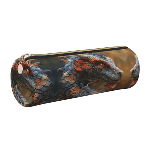 gopoo Strange Dragon Leder-Federmäppchen, schlanke ästhetische Ledertasche, Schreibwaren-Organizer-Tasche mit tragbarem Metallring, gold, Einheitsgröße, Kartenhalter gopoo Strange Dragon Leder-Federmäppchen, schlanke ästhetische Ledertasche, Schreibwaren-Organizer-Tasche mit tragbarem Metallring, gold, Einheitsgröße, Kartenhalter von gopoo