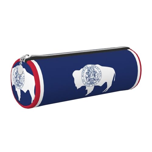 gopoo Wyoming Leder-Federmäppchen, schlanke ästhetische Ledertasche, Schreibwaren-Organizer-Tasche mit tragbarem Metallring, silber, Einheitsgröße, Kartenhalter von gopoo