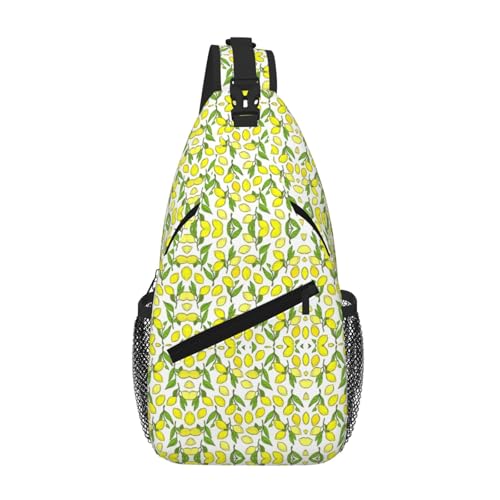 gopoo Yellow Fresh Lemons Sling Brusttasche – schlanker Sling-Rucksack für Männer und Frauen, leichte Reise-Umhängetasche, Crossbody, lässiger Tagesrucksack von gopoo