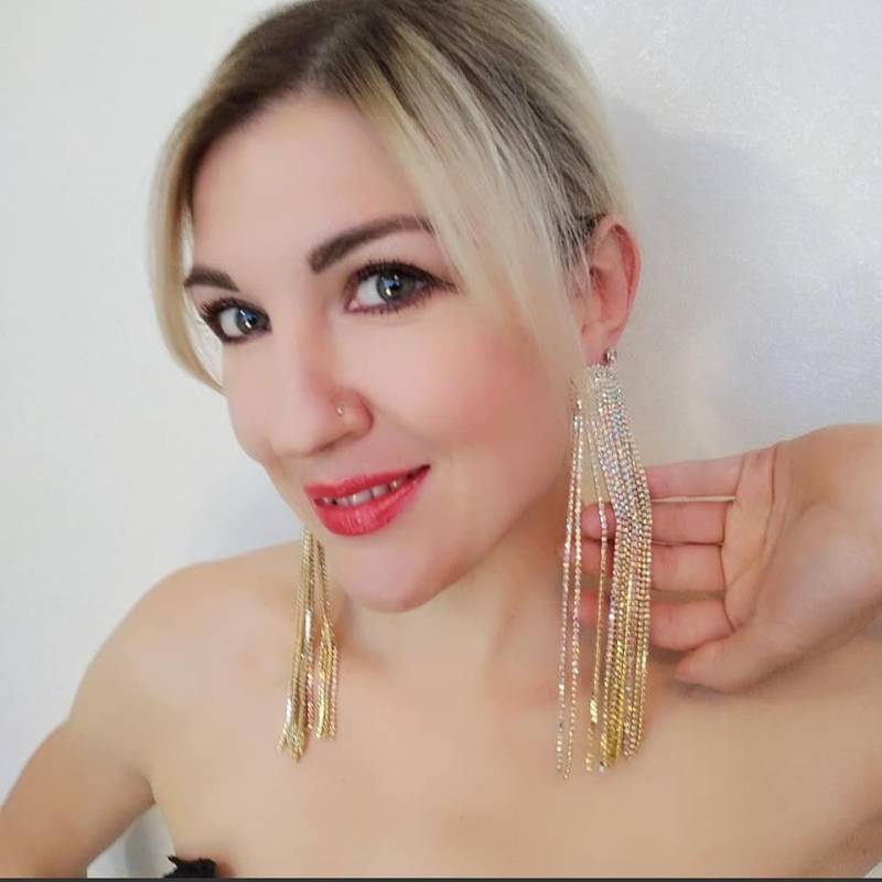 Extra Lange Quasten-Ohrstecker. Fransen Ab Strass Ketten Ohrringe. Schulter Staubwedel Auffällige Ohrringe Für Dancing Queen von gorgeouslily