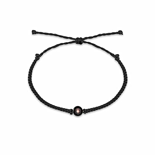 Personalisierbares Foto-Armband mit Kreis-Foto-Armband, personalisierbar, individuelles Foto-Armband mit Paar-Gedenkschmuck (schwarz) von GORS