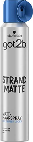 got2b Strand Matte Haarspray (200 ml), Haarspray für Männer verleiht matte Surfer Looks, Styling Spray für noch bessere Surfer Styles und längeren Halt, ohne Beschweren von got2b