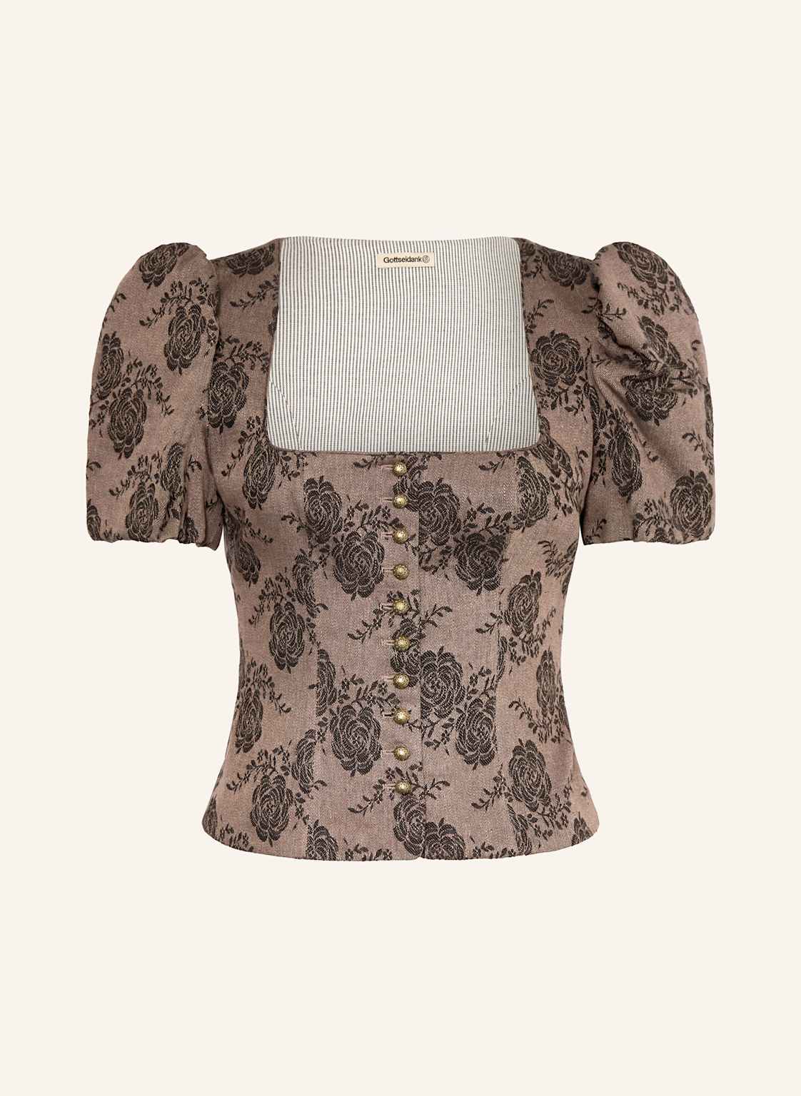 Gottseidank Trachtenmieder Ksenia Mit Leinen braun von gottseidank