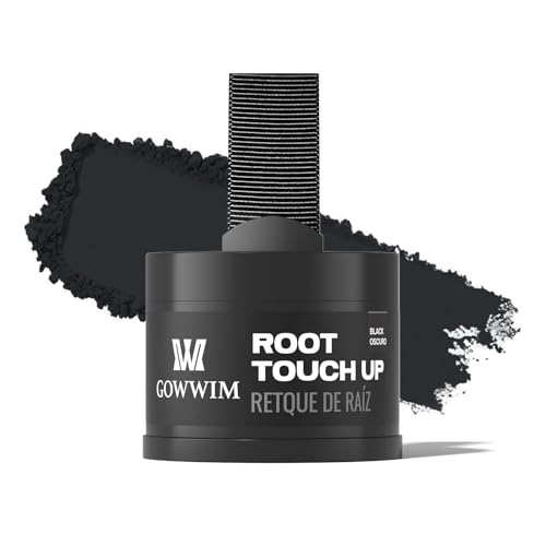 Gowwim Ansatzpuder 4g Schwarz - Haarpuder Männer und für Frauen wasserfesten Haar Concealer zur Haarverdichtung Wurzeln für dünner werdendes Haar von gowwim