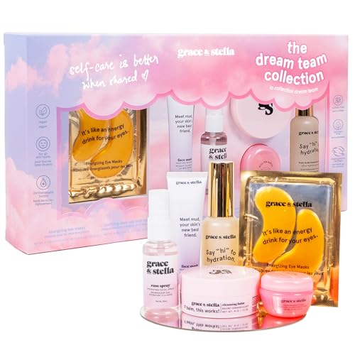 Grace & Stella Dream-Preisgekröntes Traumteam Geschenkeset Frauen - Beauty Set mit 6 Bestsellern, Pflegeset Damen mit Augenpads, Hyaluronsäure-Serum, Schlammmaske, Lippenmaske & Mehr Grace & Stella Dream-Preisgekröntes Traumteam Geschenkeset Frauen - Beauty Set mit 6 Bestsellern, Pflegeset Damen mit Augenpads, Hyaluronsäure-Serum, Schlammmaske, Lippenmaske & Mehr von grace & stella