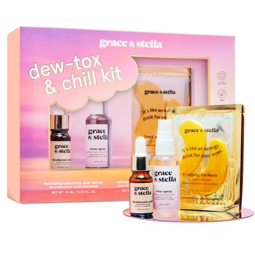 grace & stella, Preisgekröntes Dew-Tox & Chill Valentinstag Geschenkeset Frauen - Pflegeset Damen mit Gold Augenpads, Hyaluronsäure Serum & Rosenwasser, Wellness Set, Geburtstagsgeschenk Frau grace & stella, Preisgekröntes Dew-Tox & Chill Valentinstag Geschenkeset Frauen - Pflegeset Damen mit Gold Augenpads, Hyaluronsäure Serum & Rosenwasser, Wellness Set, Geburtstagsgeschenk Frau von grace & stella