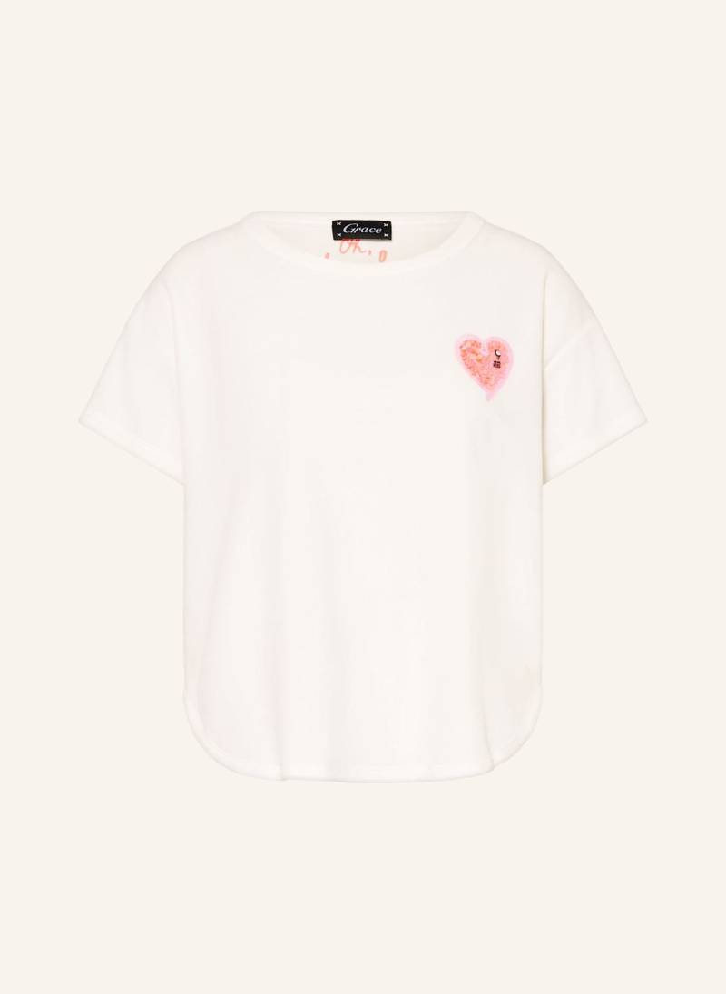 Grace Nickishirt Mit Pailletten weiss von grace