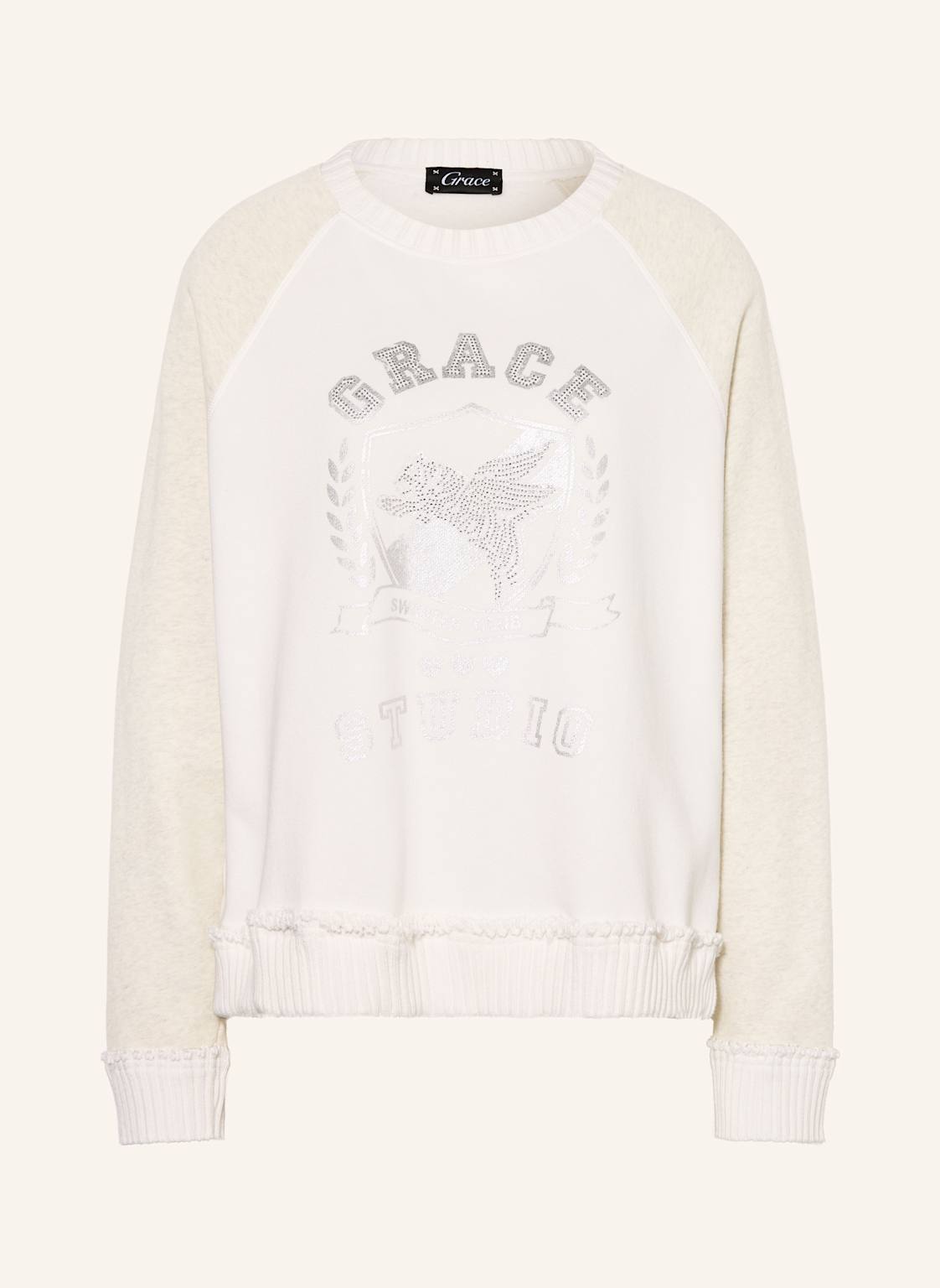 Grace Sweatshirt Mit Schmucksteinen weiss von grace