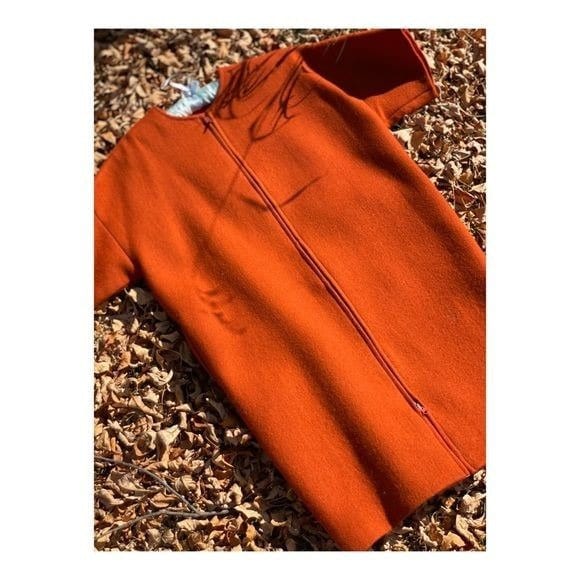Vintage 60Er Mod Mantel Rost Wolle Burnt Orange Kurzarm von gracefullilyvintage