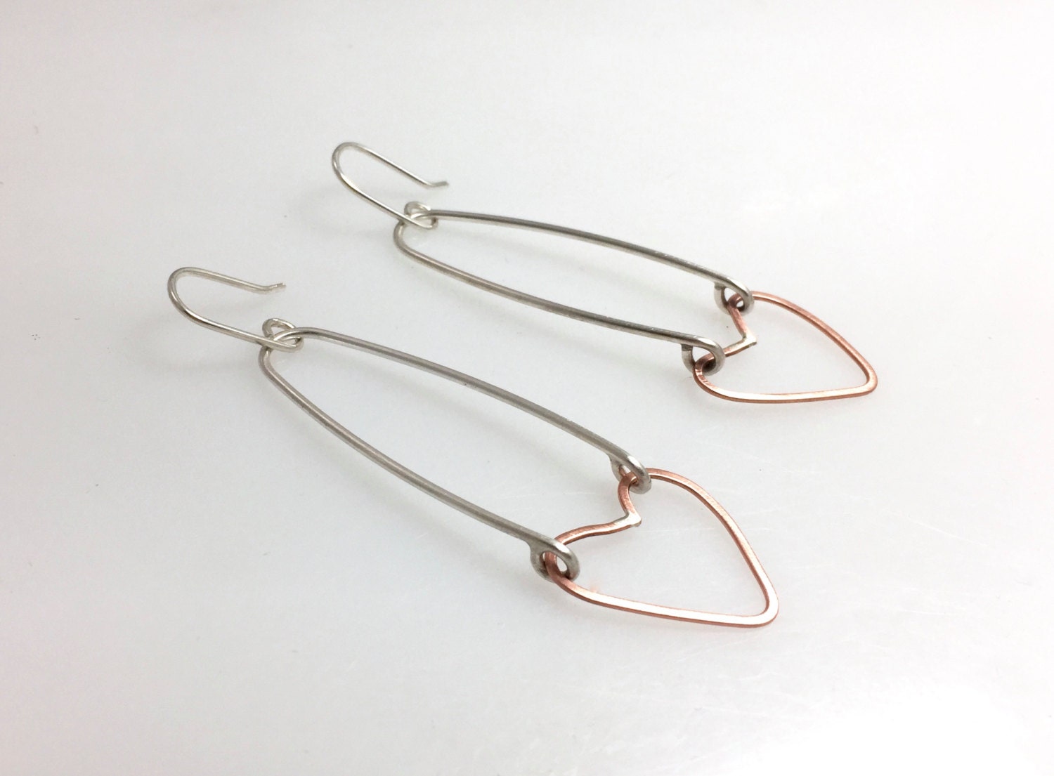 Kupfer Herz Ohrringe Kupfer Herz Ohrringe von gracehoganjewelry