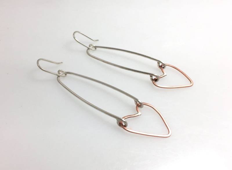 Kupfer Herz Ohrringe Kupfer Herz Ohrringe von gracehoganjewelry