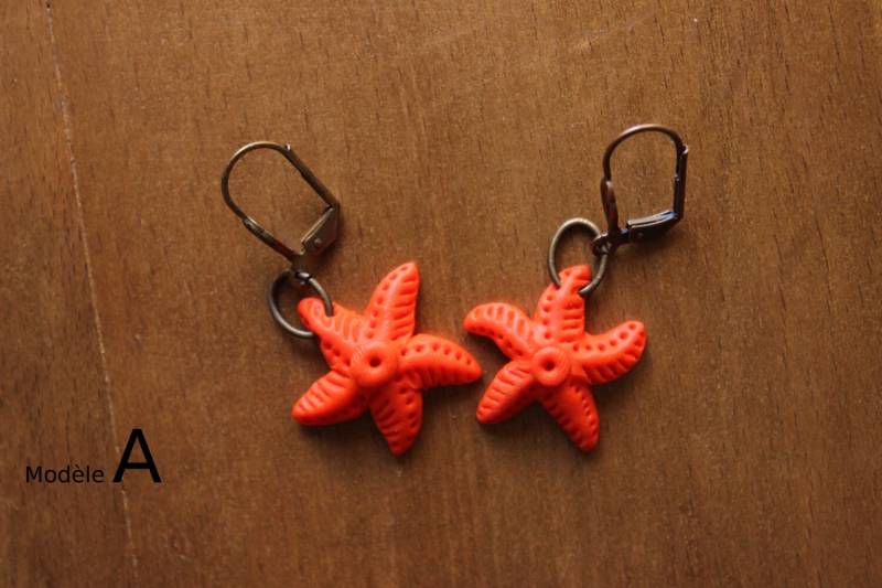 Orange Ohrringe Seestern von gracyloufribush