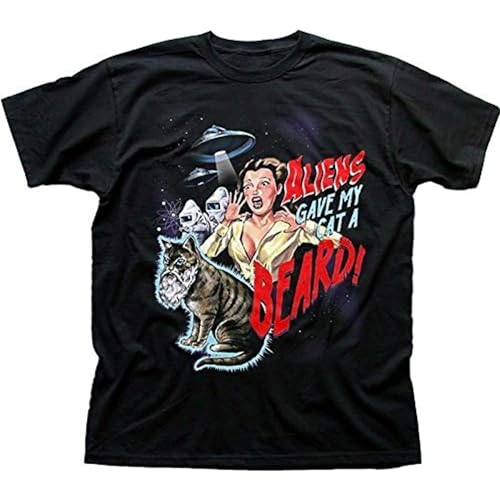 Aliens Gave My Cat A Beard Funny B Movie Cotton T-Shirt Black 3XL Aliens Gave My Cat A Beard Funny B Movie Cotton T-Shirt Black 3XL von graduates