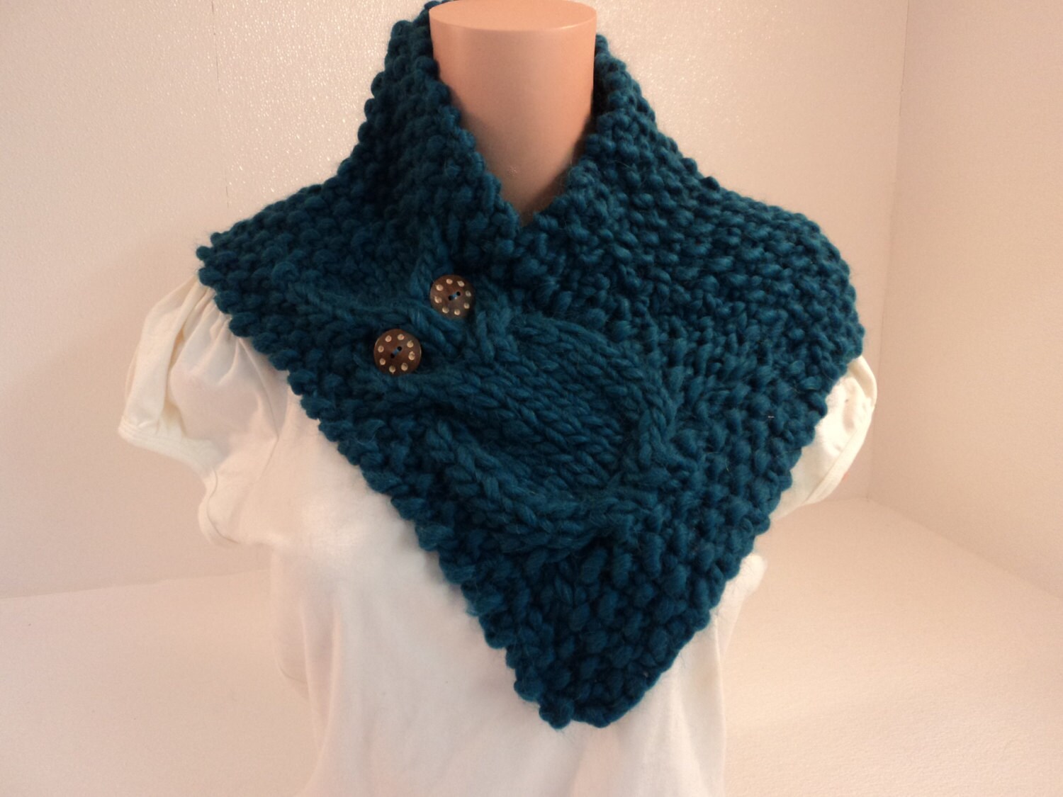 Handgefertigte Kutte Wrap Eule Teal Texturiert 100 % Merino Wolle Weiblichen Erwachsenen von grammysfuzzies