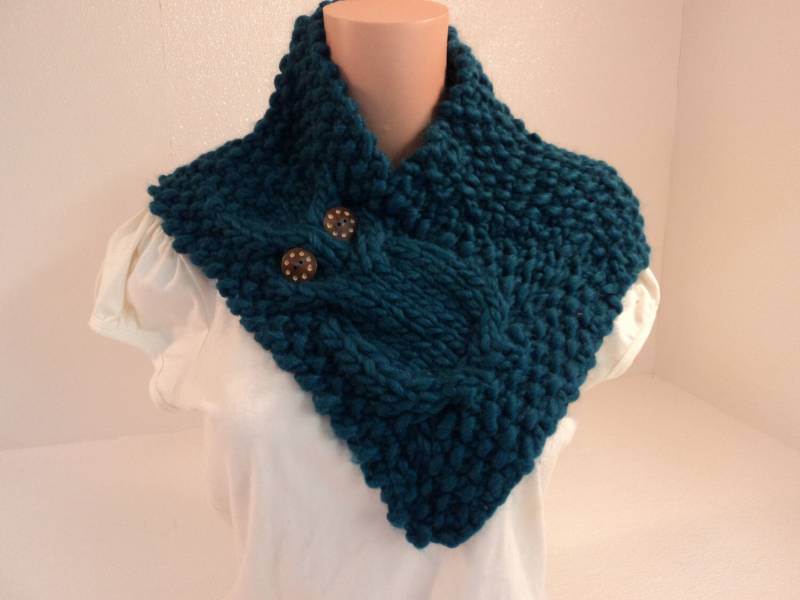 Handgefertigte Kutte Wrap Eule Teal Texturiert 100 % Merino Wolle Weiblichen Erwachsenen von grammysfuzzies