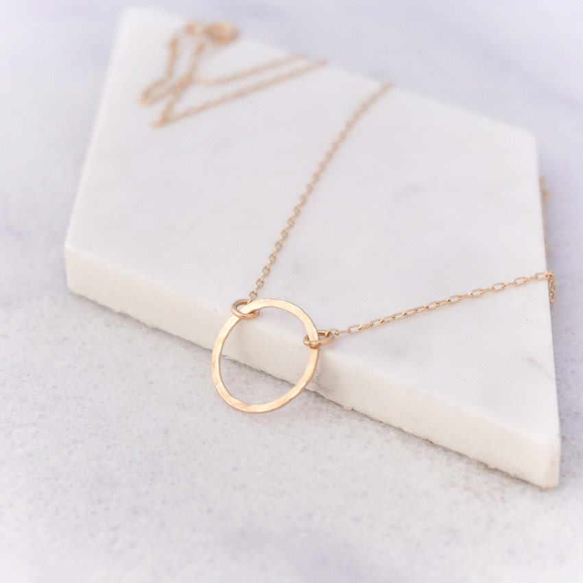 Einfache Gold Kreis Halskette | Karma Zierliche Gold Zarte Gold-Schmuck Einfache Gold Kreis Halskette | Karma Zierliche Gold Zarte Gold-Schmuck von graystonestudio