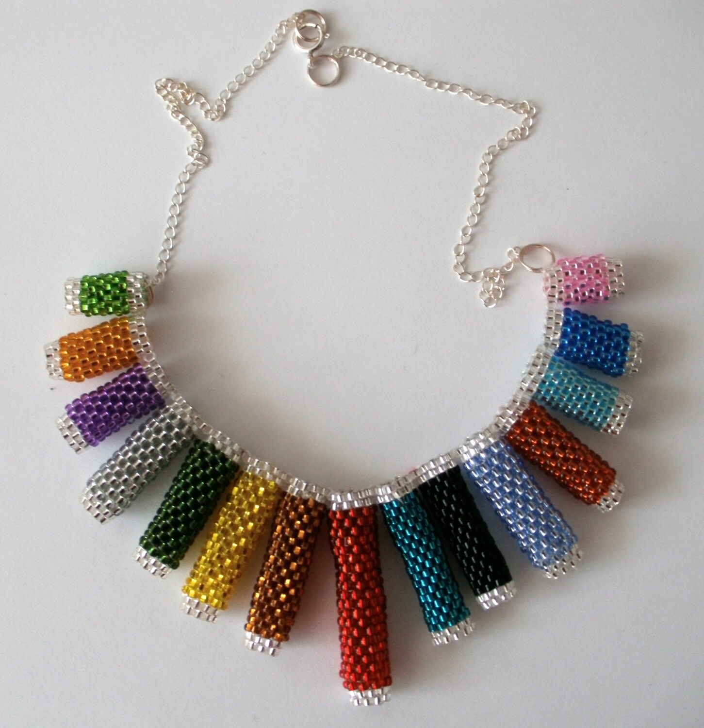 Regenbogen Saatperlen Halskette Regenbogen Saatperlen Halskette von grazynae