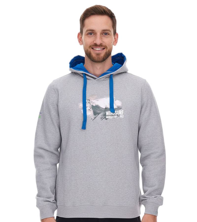 green SYLT "WINDSURF WORLD CUP SYLT " Baumwoll-Hoodie Langarm für Herren mit Prints 0100-010 Grau von green SYLT