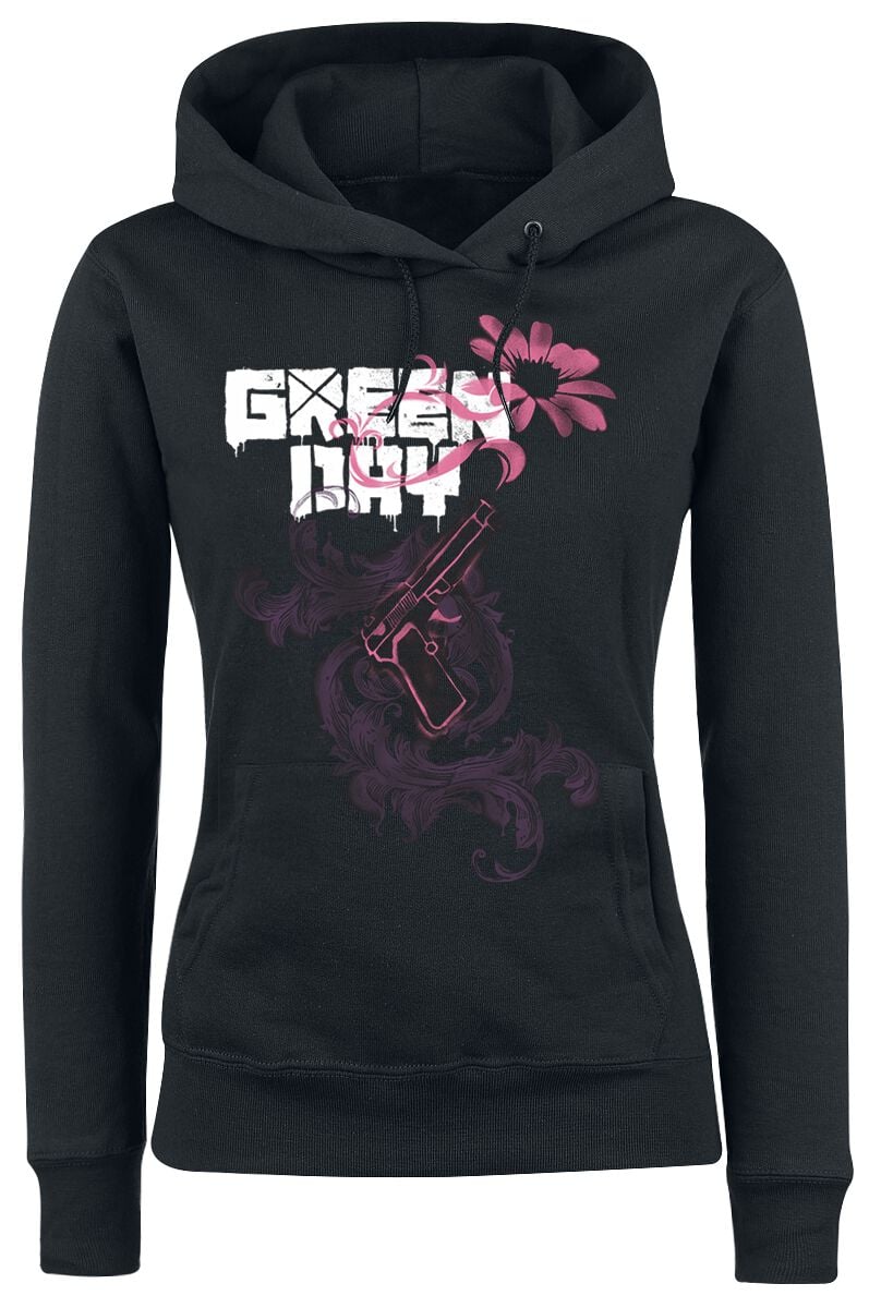 Green Day Gun Flower Kapuzenpullover schwarz in M von green day
