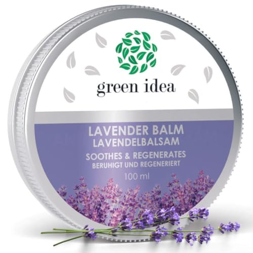 Green idea - Lavendel Handcreme mit Lavendelöl 100 ml – Lavendel Creme für Körper, Hände und Füße mit ätherischem Lavendelöl - Handcreme Frauen – schnelle Absorption & Hautpflege - Made in EU von green idea