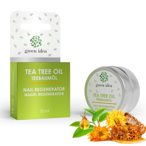green idea - Teebaumöl NAGELCREME - für geschädigte, gespaltene und brüchige Nägel - regenerierend - Taschenformat - 10 ml von green idea