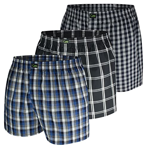 green panther Herren Boxershorts im 3er Pack (XL, 406 Black-Blue) von green panther