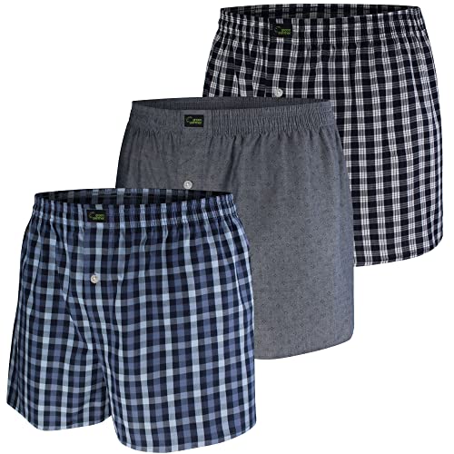 green panther Herren Boxershorts im 3er Pack (XXL, 401 Navy-Grey) von green panther