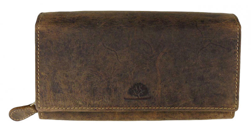 greenburry - Green Burry Damenlangbörse RFID-Schutz echt Leder sattelbraun Braun von greenburry