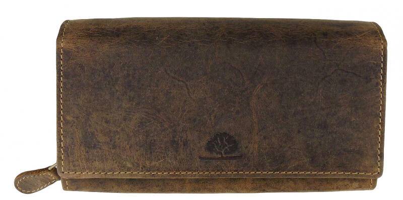 greenburry - Green Burry Damenlangbörse RFID-Schutz echt Leder sattelbraun Braun von greenburry