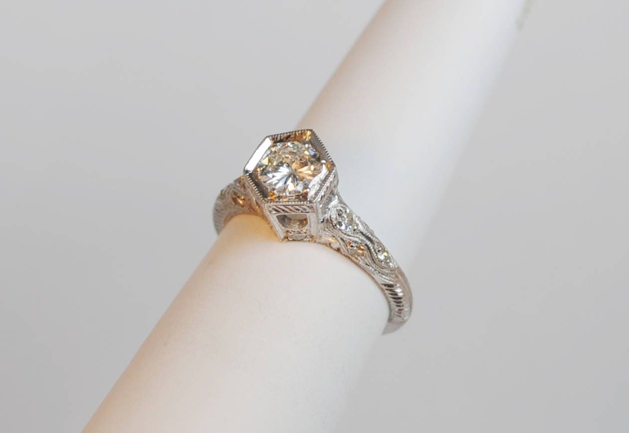 Einfach Elegante Art-Deco-stil Verlobungsring Einfach Elegante Art-Deco-stil Verlobungsring von greenhilljewelers