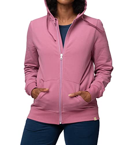 greenjama Damen Hoodie in weicher Sweat Qualität, GOTS-Zertifiziert Sweatjacke, Grape, 36 von greenjama